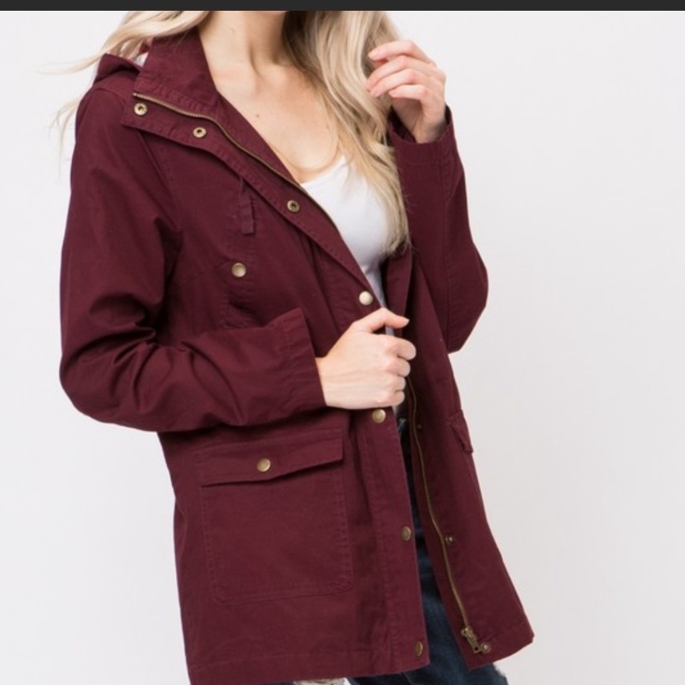 Love Tree Hooded Utility Jacket